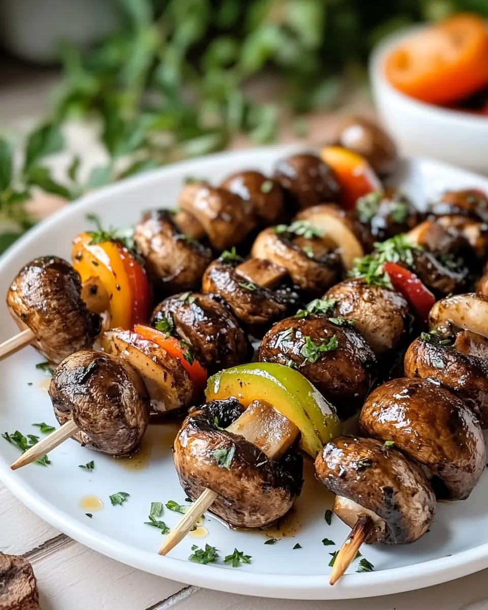 Marinierte Champignon Spieße – Bestes Grillrezept First Image First Image