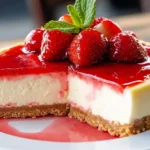 Erdbeer Cheesecake – Bestes Rezept mit Keksboden First Image First Image