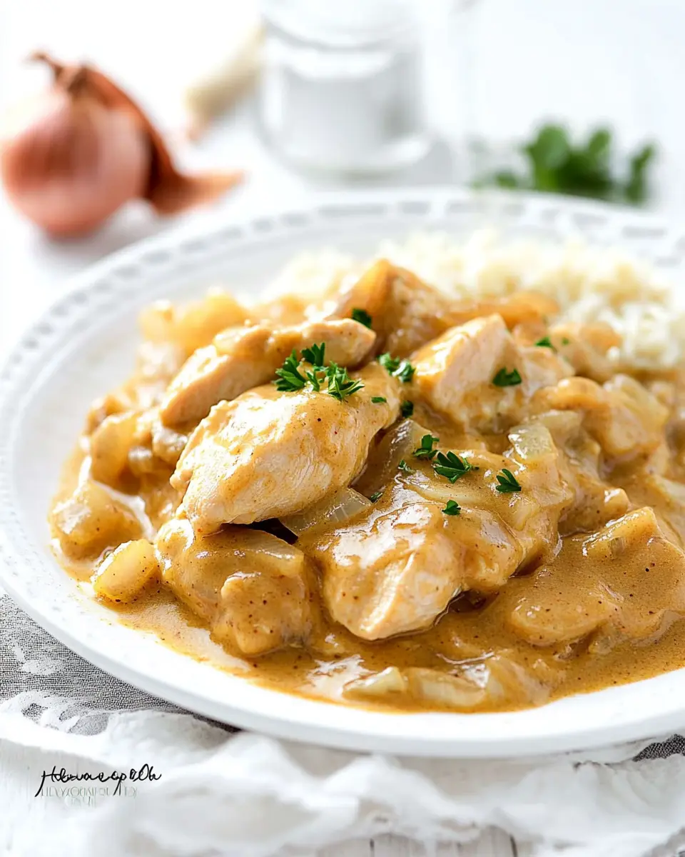 Zwiebel-Sahne-Hähnchen aus dem Ofen – schnell und einfach First Image First Image