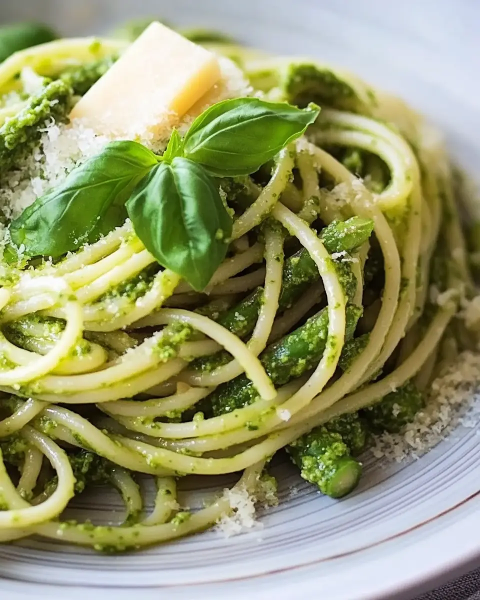 Spaghetti mit Spargel und Bärlauchpesto First Image First Image