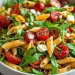 Mediterraner Nudelsalat mit Rucola und Tomaten + Einfaches Rezept First Image First Image