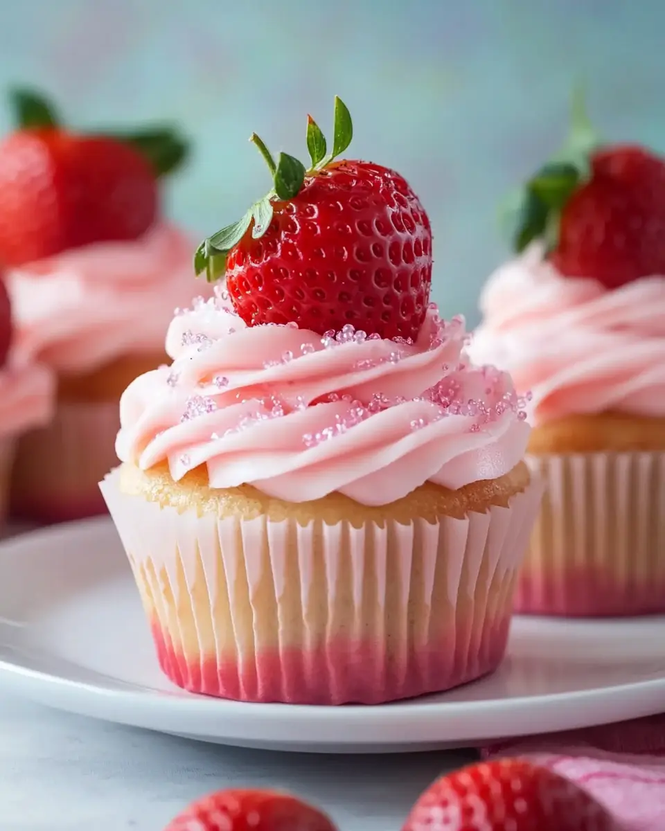 Cupcakes mit Erdbeeren – Bestes einfaches Rezept First Image First Image