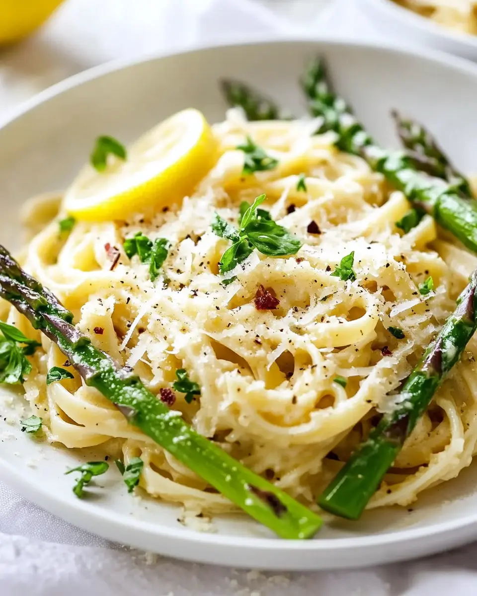 Pasta mit Zitrone und Spargel – Einfach & Cremig First Image First Image