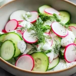 Gurken Radieschen Salat mit Joghurt Dressing – Frisch & Einfach First Image First Image