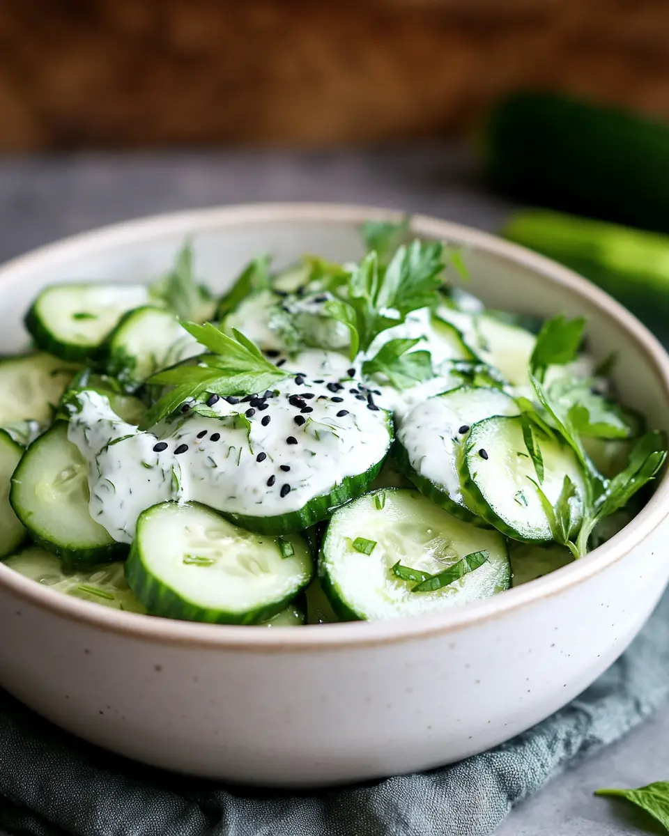 Gurkensalat mit Joghurt-Dressing First Image First Image