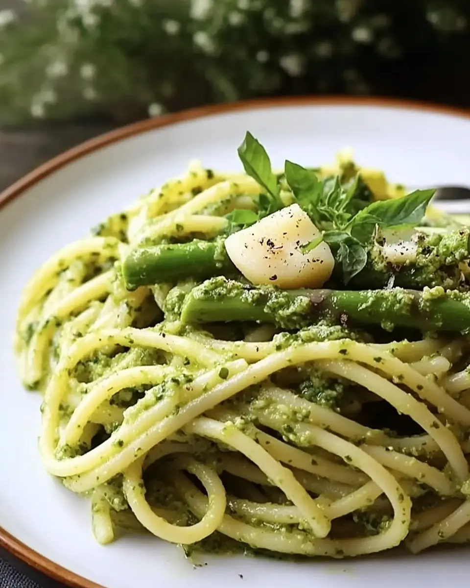 Spaghetti mit Spargel und Bärlauchpesto First Image First Image