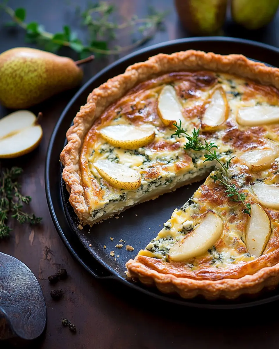Quiche mit Birnen und Gorgonzola First Image First Image