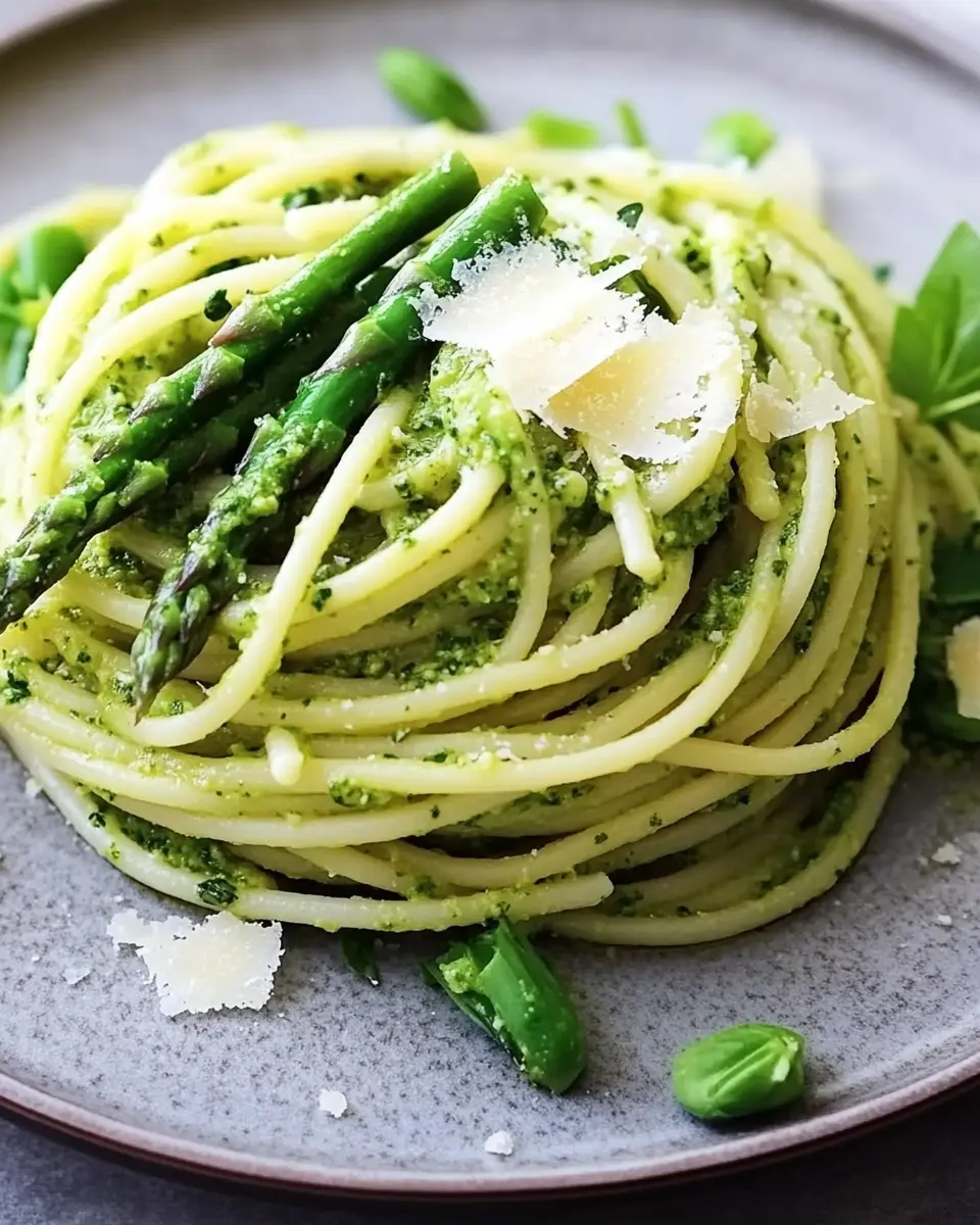 Spaghetti mit Spargel und Bärlauchpesto First Image First Image