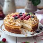 Mohn Streuselkuchen mit Vanille Quark Creme – Cremig & Knusprig First Image First Image
