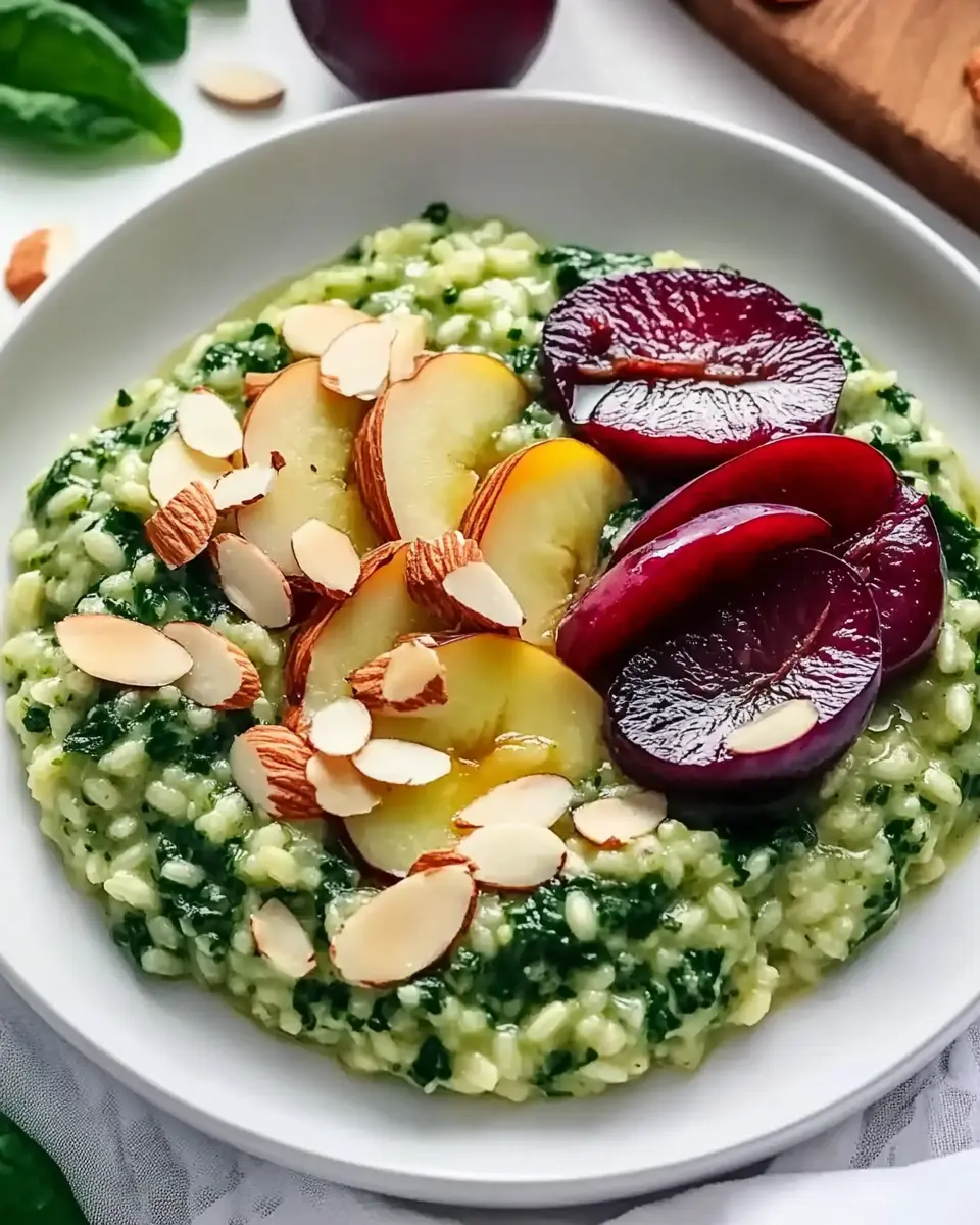 Spinat Gorgonzola Risotto mit Mandelpflaumen Rezept: Indulgent Delight! 7 ep9mi83ffb4rv0vvmzzg