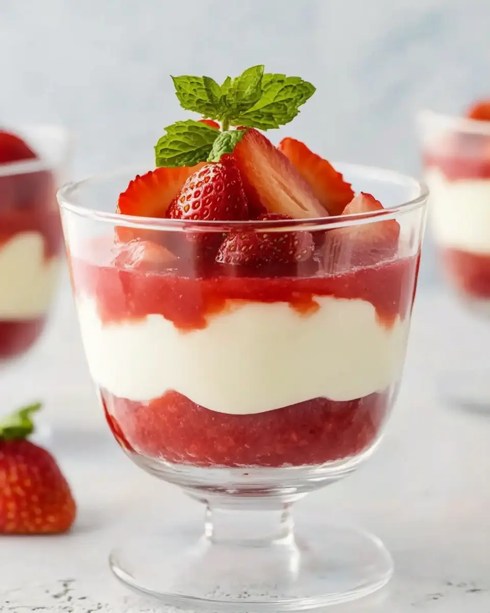 Schichtdessert mit Erdbeeren Rezept einfach & cremig First Image First Image