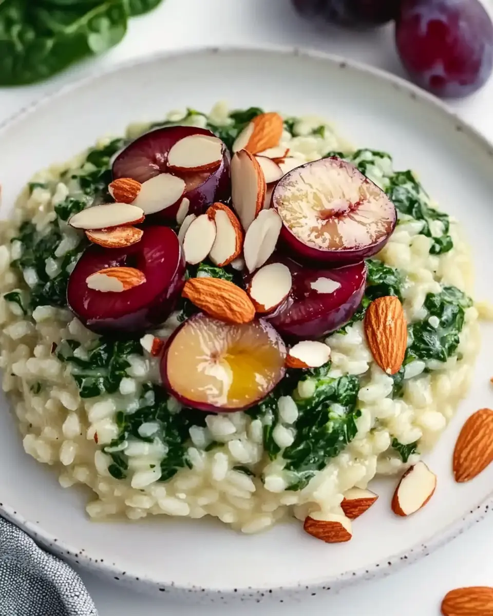 Spinat Gorgonzola Risotto mit Mandelpflaumen Rezept: Indulgent Delight! 5
