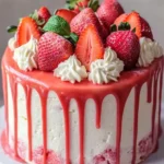 Erdbeer Torte mit Drip – Die perfekte Geburtstagstorte First Image First Image