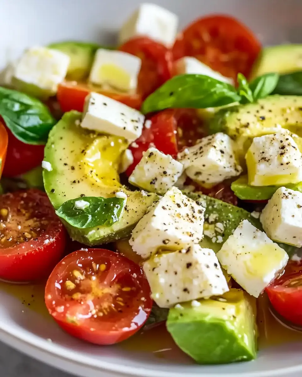 Avocado Salat mit Feta & Tomaten Rezept einfach First Image First Image