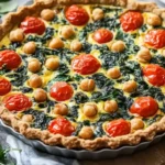 Vollkorn Quiche mit Spinat Tomaten und Kichererbsen Rezept First Image First Image