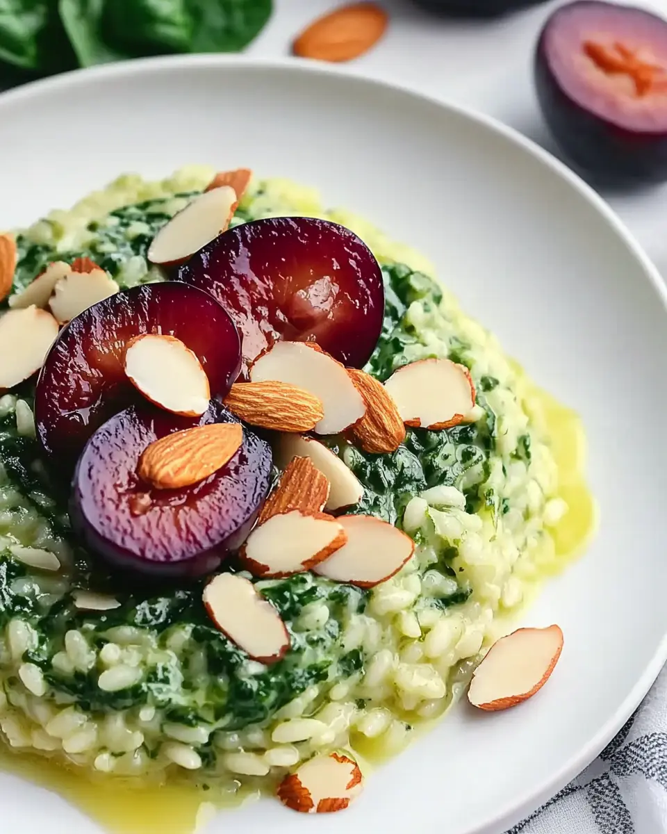 Spinat Gorgonzola Risotto mit Mandelpflaumen Rezept: Indulgent Delight! 6 uhwq6lqo65nvdwcpwwun