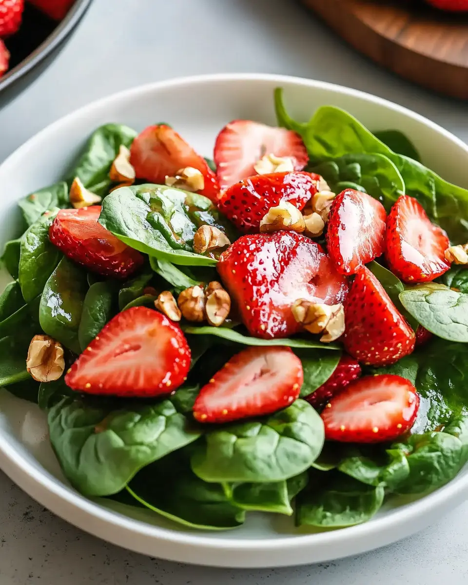 Spinatsalat mit Erdbeeren – Einfaches Rezept First Image First Image
